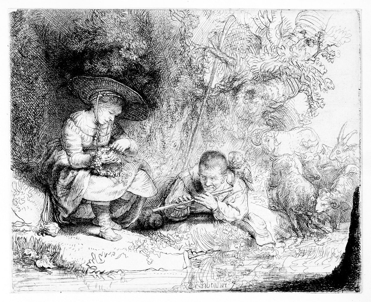 A furulyás, 1642 alkotó: Rembrandt van Rijn