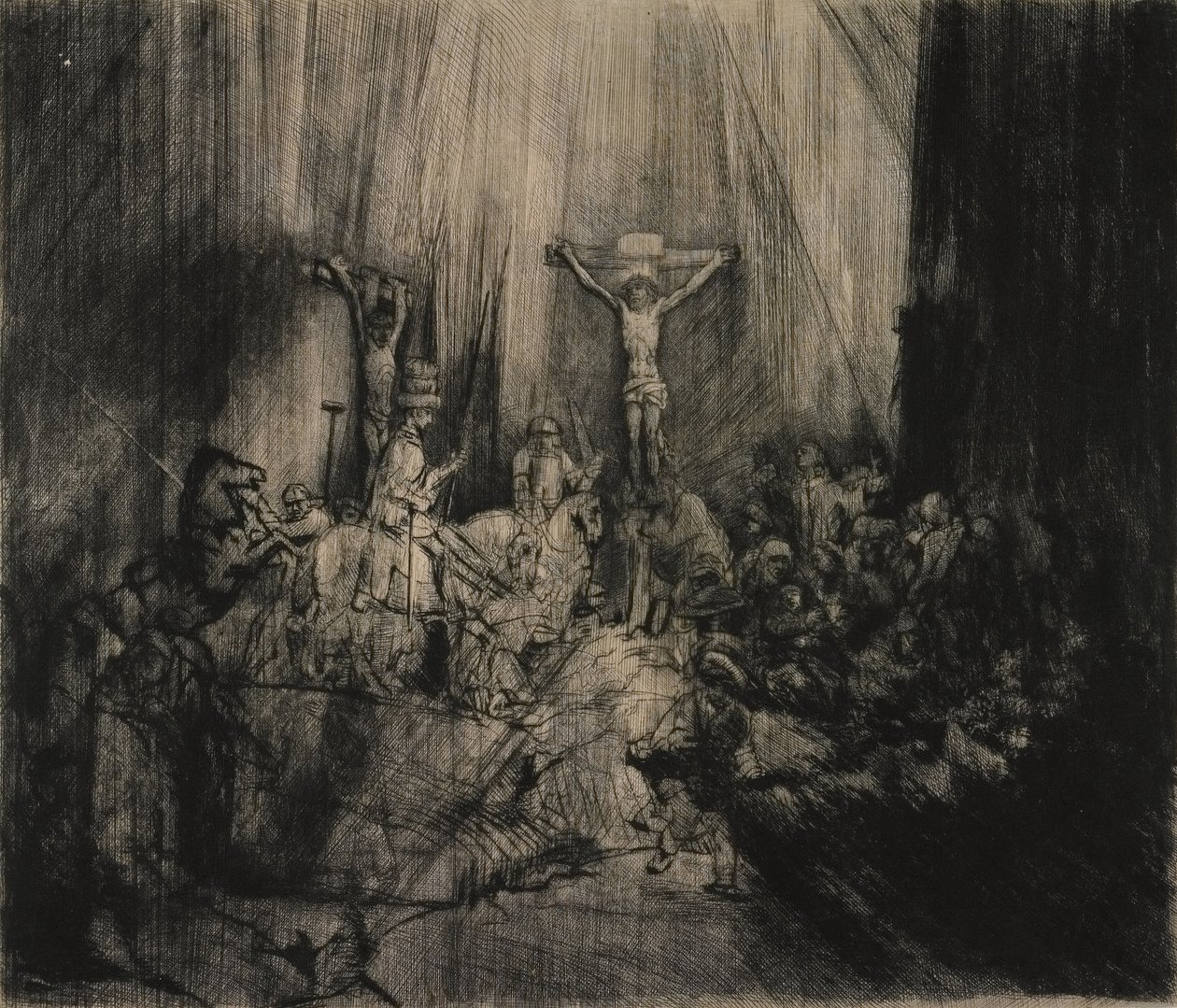 A három kereszt alkotó: Rembrandt van Rijn