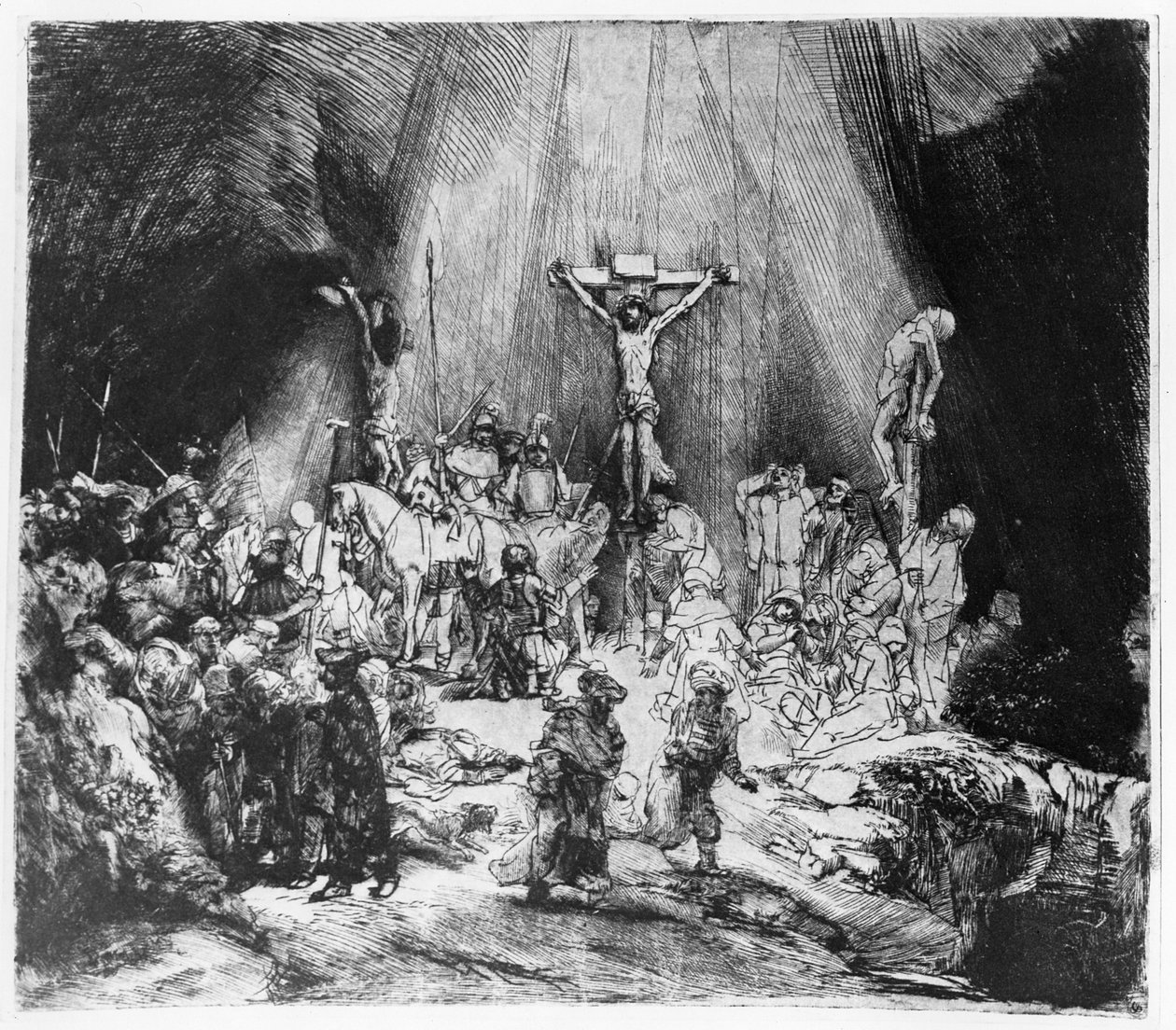 A három kereszt, 1653 (szárazhegy) alkotó: Rembrandt van Rijn
