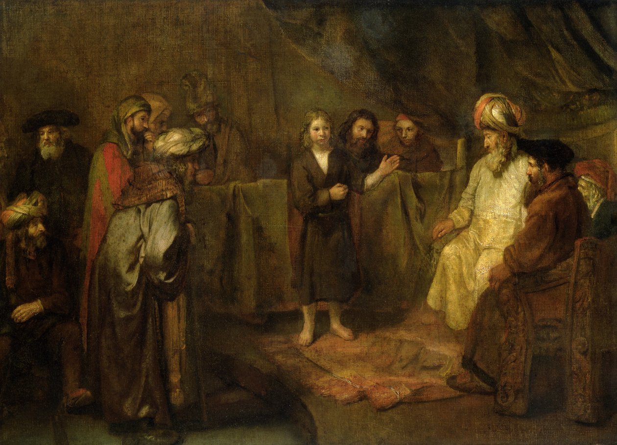 A tizenkét éves Jézus az írástudók előtt, 1655 körül alkotó: Rembrandt van Rijn