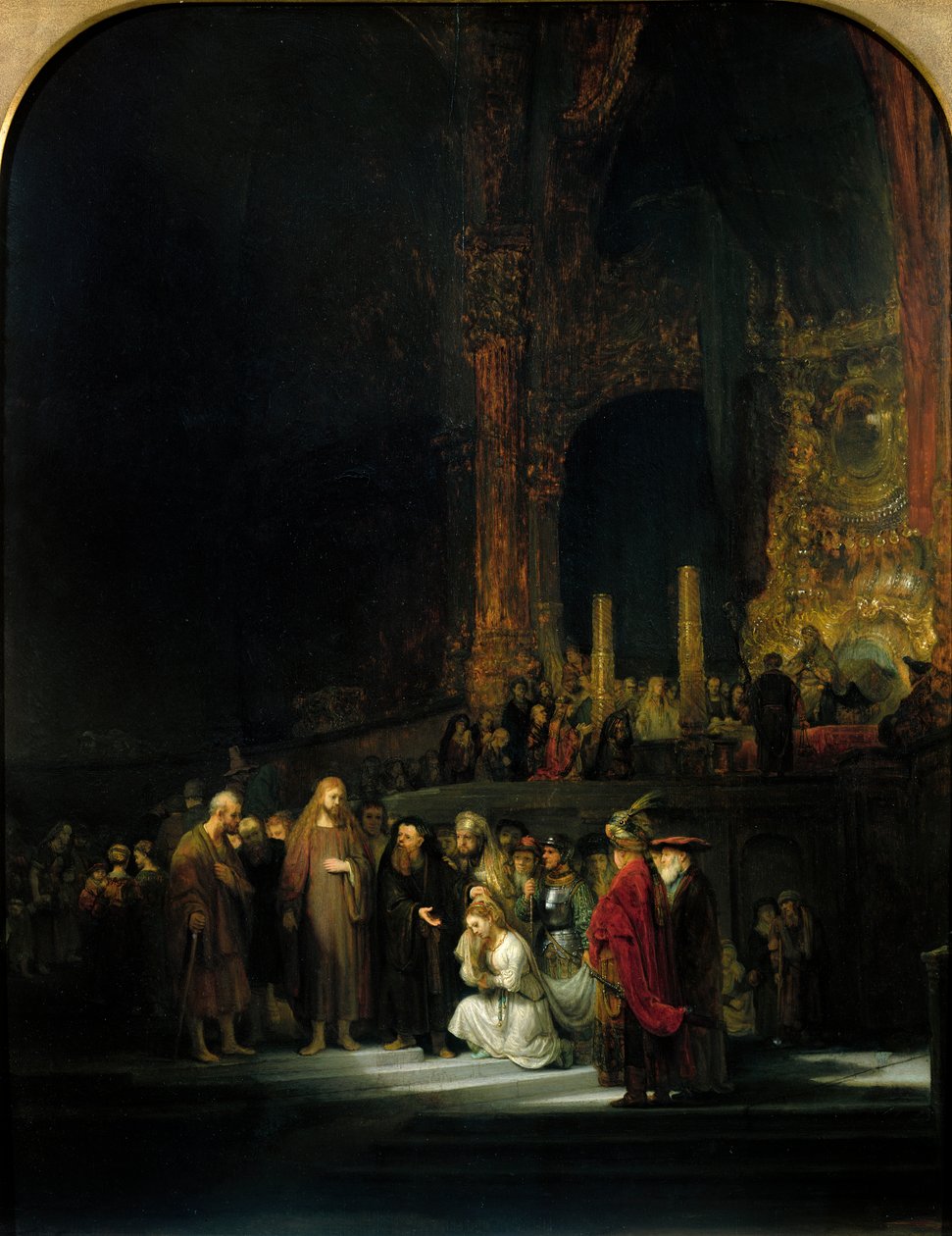 A házasságtörésben elfogott nő, 1644 alkotó: Rembrandt van Rijn