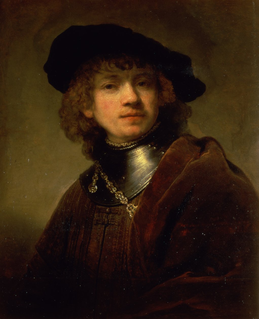 „Trónie” egy fiatal férfiról Gorget-tel és Berettel, 1639 körül alkotó: Rembrandt van Rijn