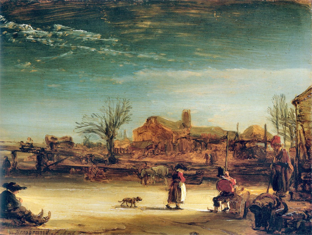 Téli táj alkotó: Rembrandt van Rijn