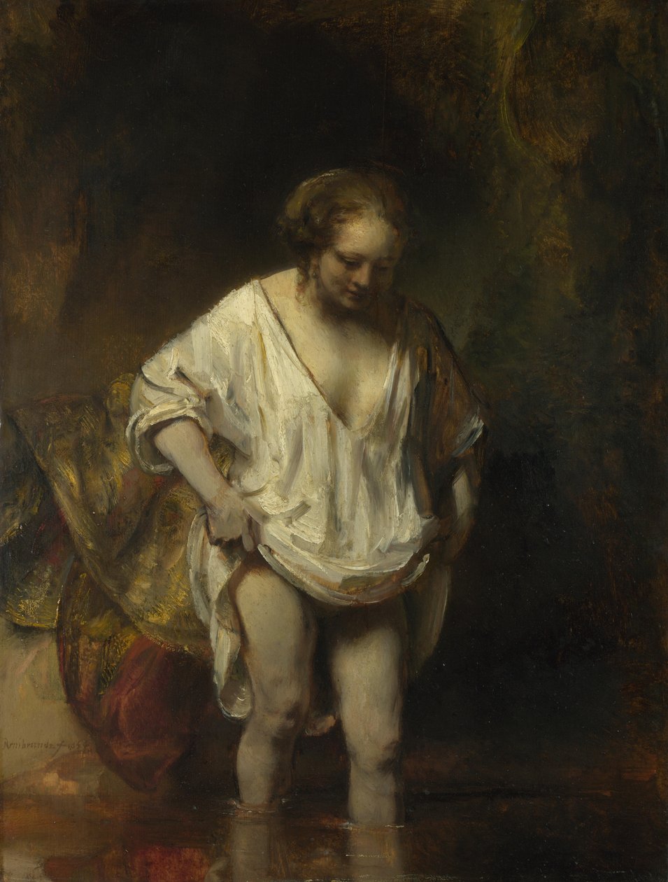 Patakban fürdő nő, 1654 alkotó: Rembrandt van Rijn
