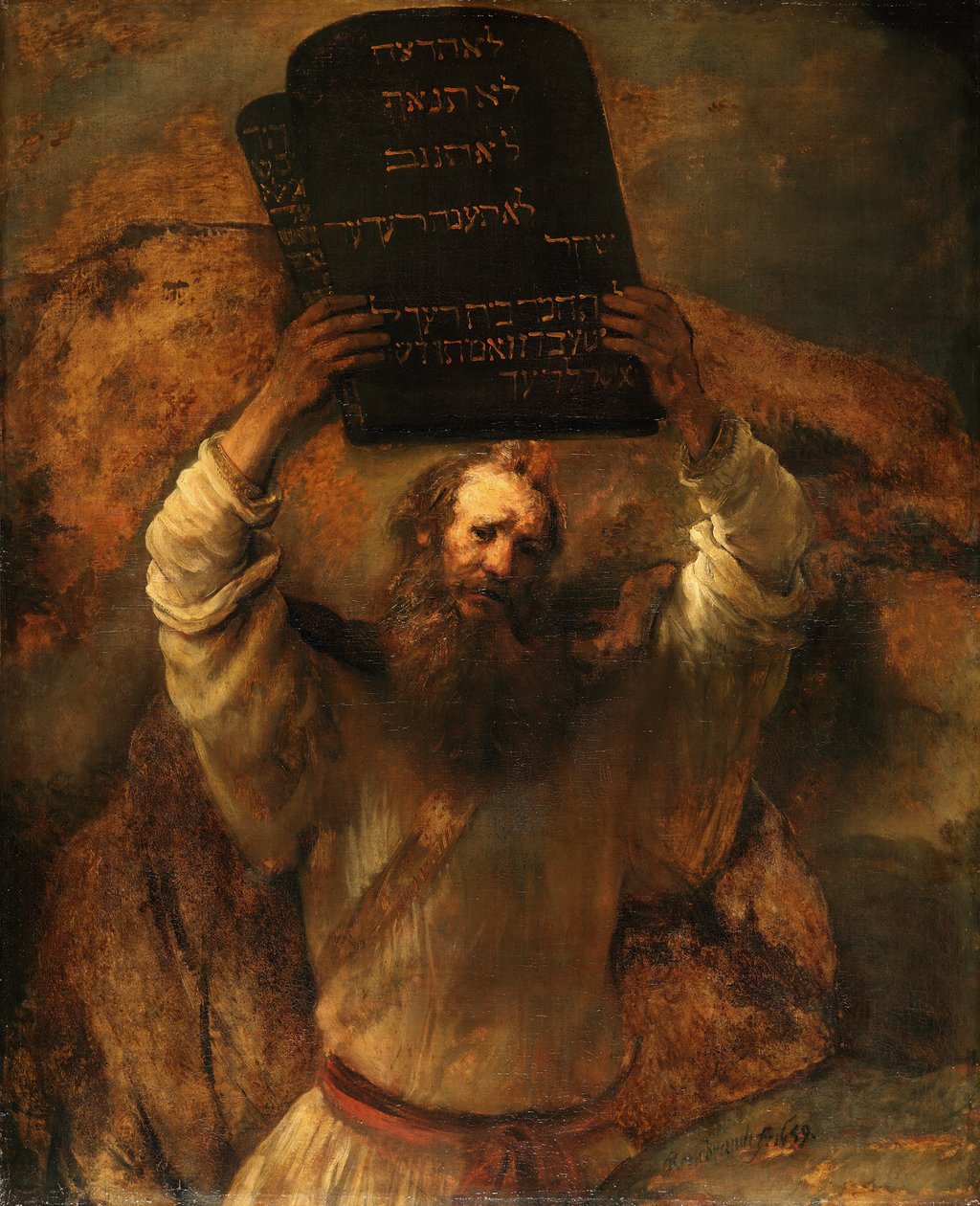 Mózes a törvény tábláival alkotó: Rembrandt