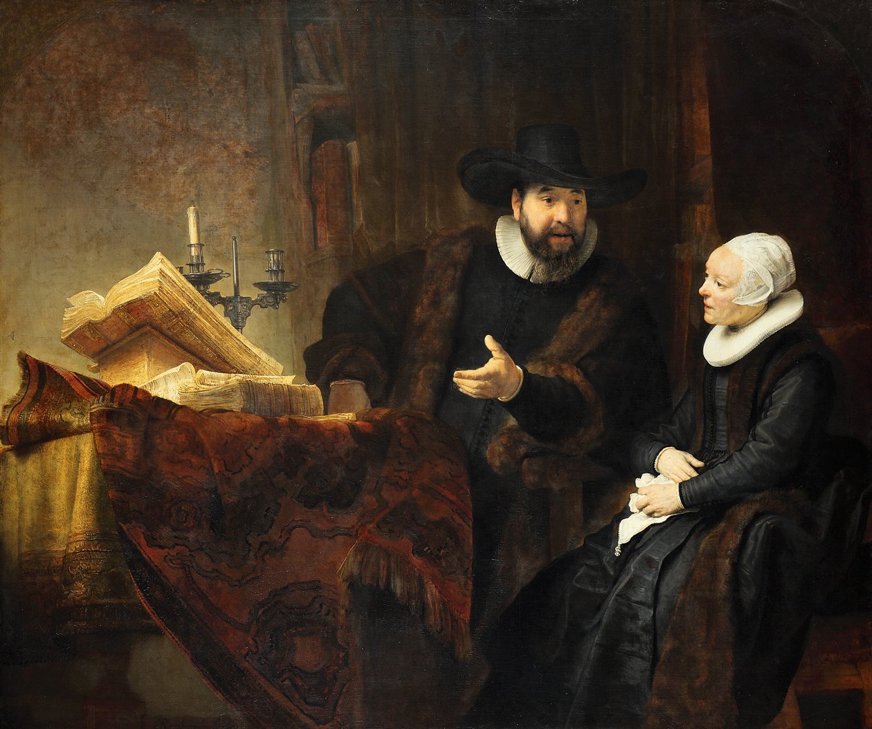 Cornelis Claesz Anslo (1592-1646) és felesége, Aeltje Gerritsdr Schouten, a mennonita prédikátor. alkotó: Rembrandt