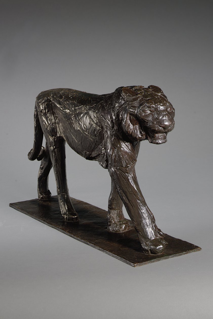 Nagy Királytigris; Grand Tigre Royal, 1913 körül (bronz, sötétbarna patinával) alkotó: Rembrandt Bugatti