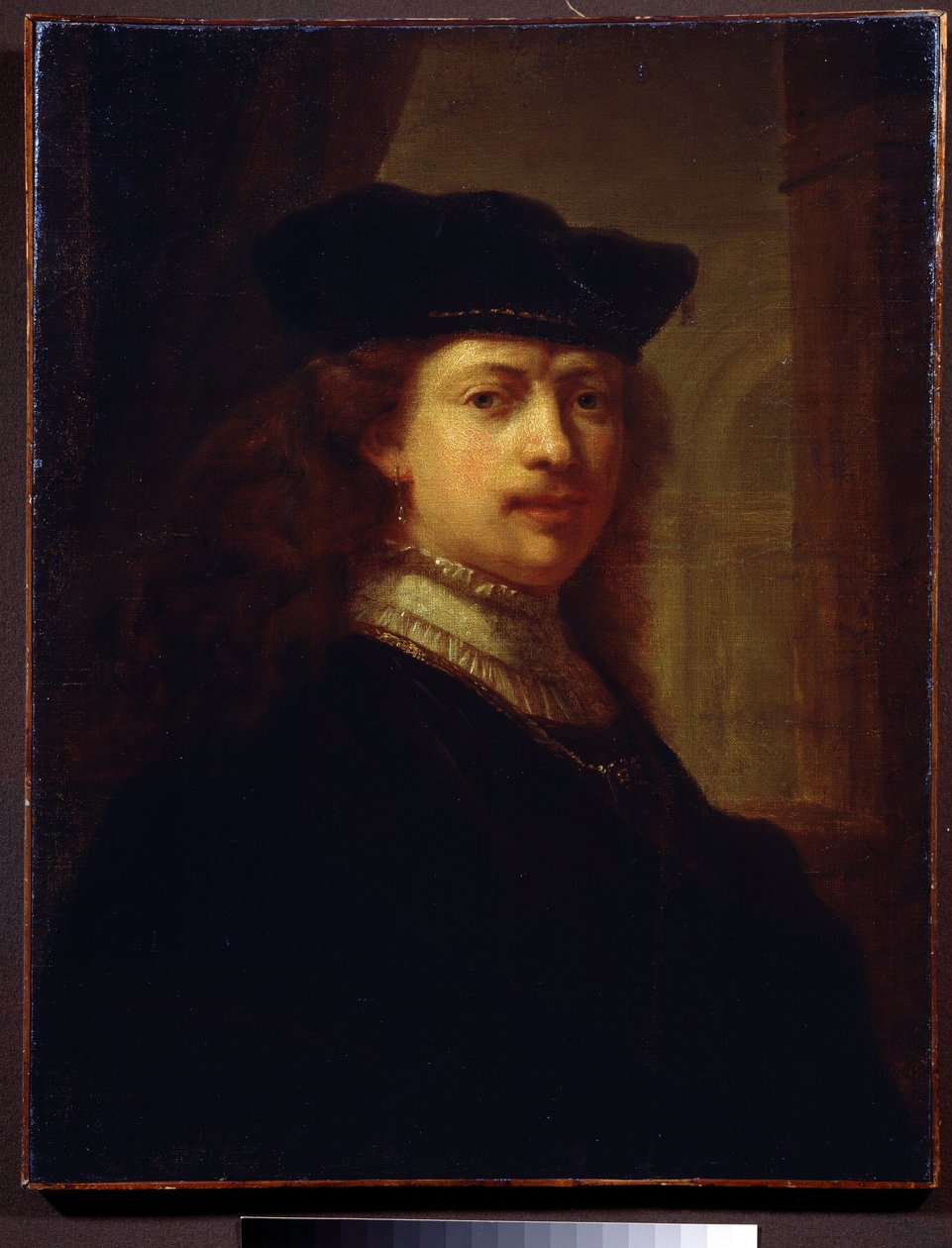 ""A festő Harmenszoon van Rijn Said Rembrandt (1606-1669) portréja"" Rembrandt környezetének festménye. 17. századi Puskin Múzeum, Moszkva alkotó: Rembrandt Harmensz. van Rijn (circle of)