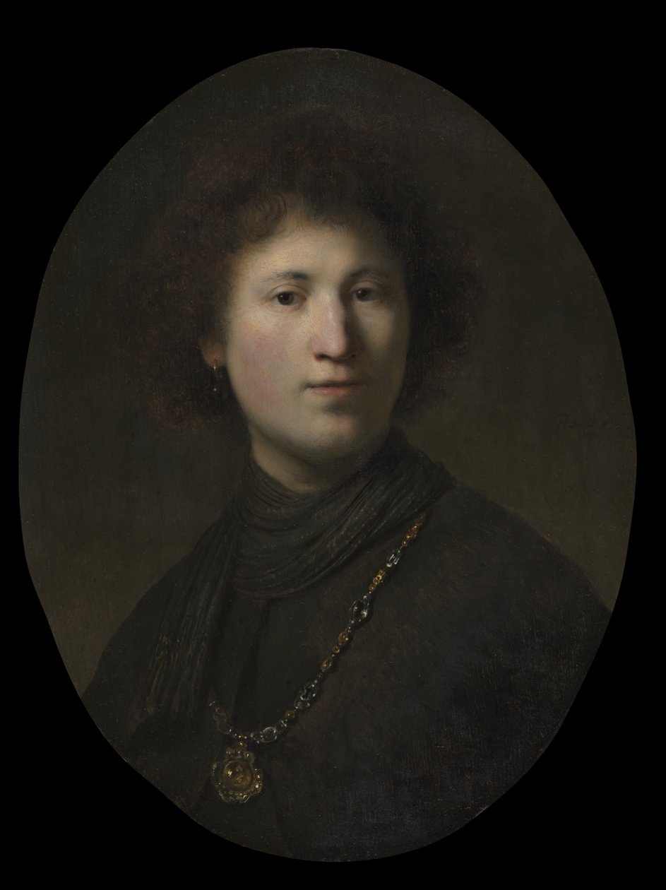 Egy fiatalember lánccal, 1630 körül (olaj, fa) alkotó: Rembrandt van Rijn