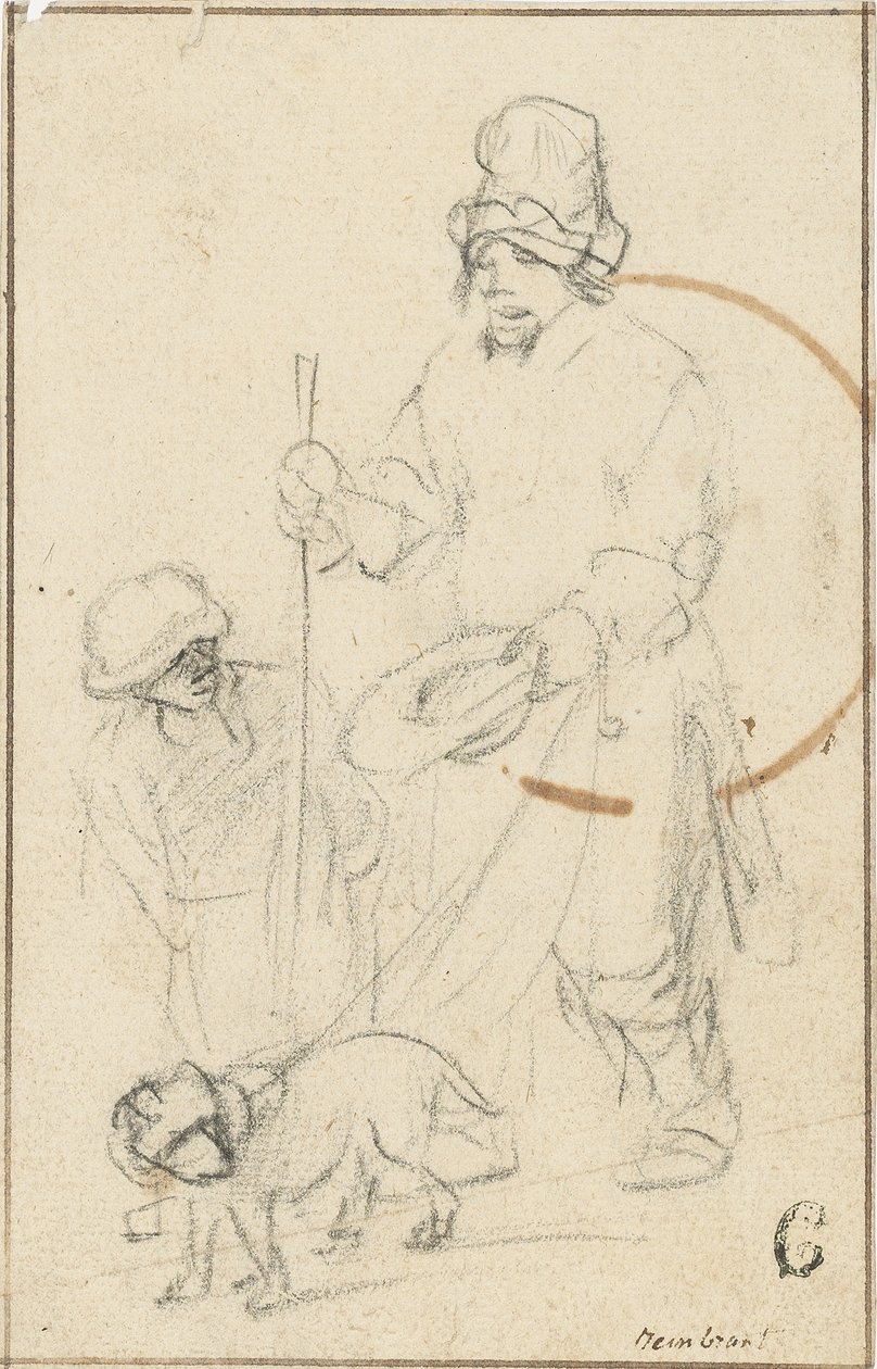 Egy vak koldusfiú és egy kutya alkotó: Rembrandt van Rijn