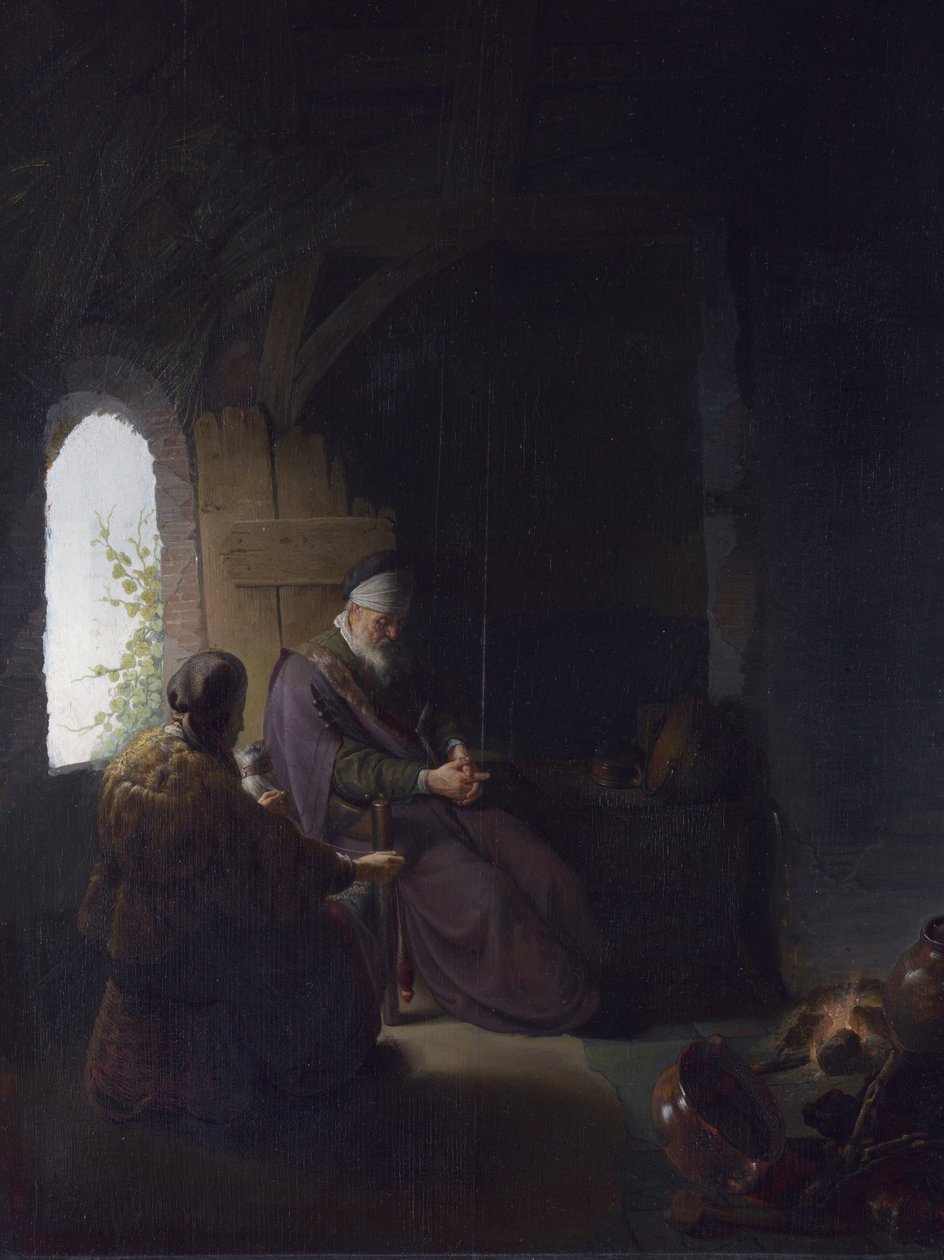 Anna és a vak Tobit, 1630 körül (olaj, panel) alkotó: Rembrandt van Rijn