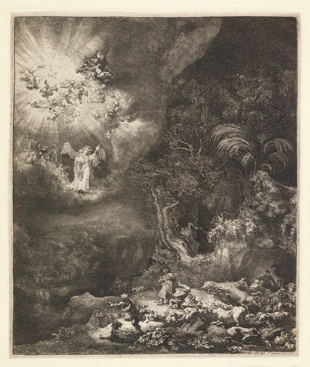 Hirdetés a pásztoroknak, 1634 alkotó: Rembrandt van Rijn