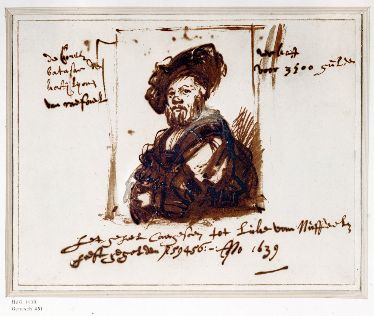 Baldassare Castiglione, az "Il Cortegiano", a tökéletes udvaroncról szóló könyv szerzője (rajz) alkotó: Rembrandt Harmensz. van Rijn