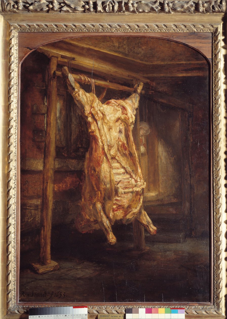 Marha kéreg Marhahús hasított külön-külön. Harmensz Van Rijn Rembrandt (1606-1669) festménye alkotó: Rembrandt van Rijn