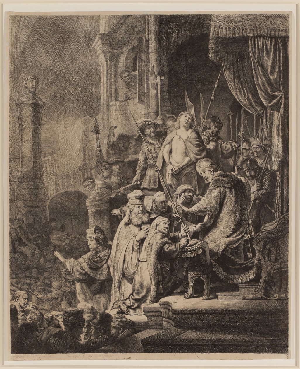 Krisztus Pilátus előtt: Nagytányér alkotó: Rembrandt van Rijn