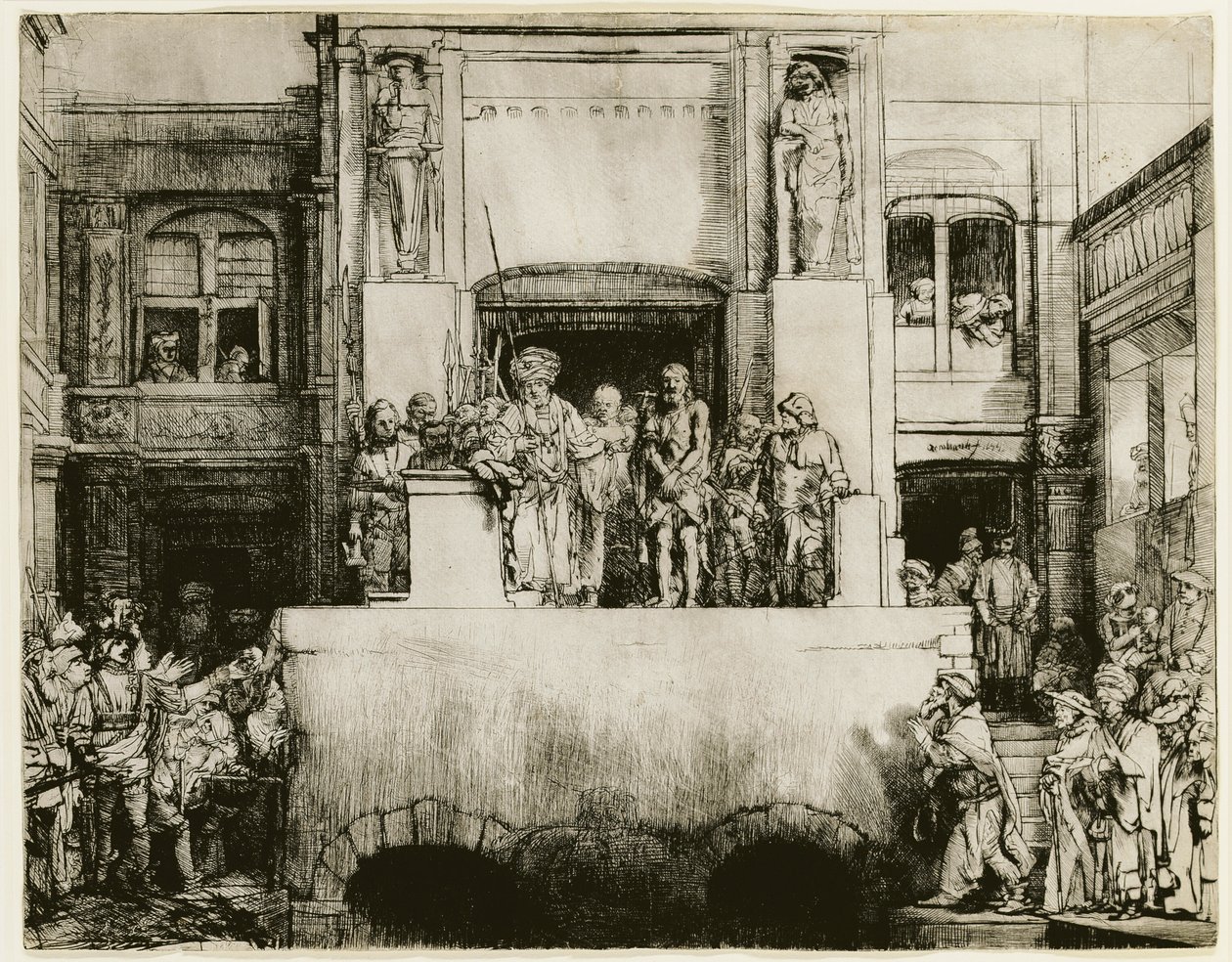 Krisztus bemutatott a népnek alkotó: Rembrandt van Rijn