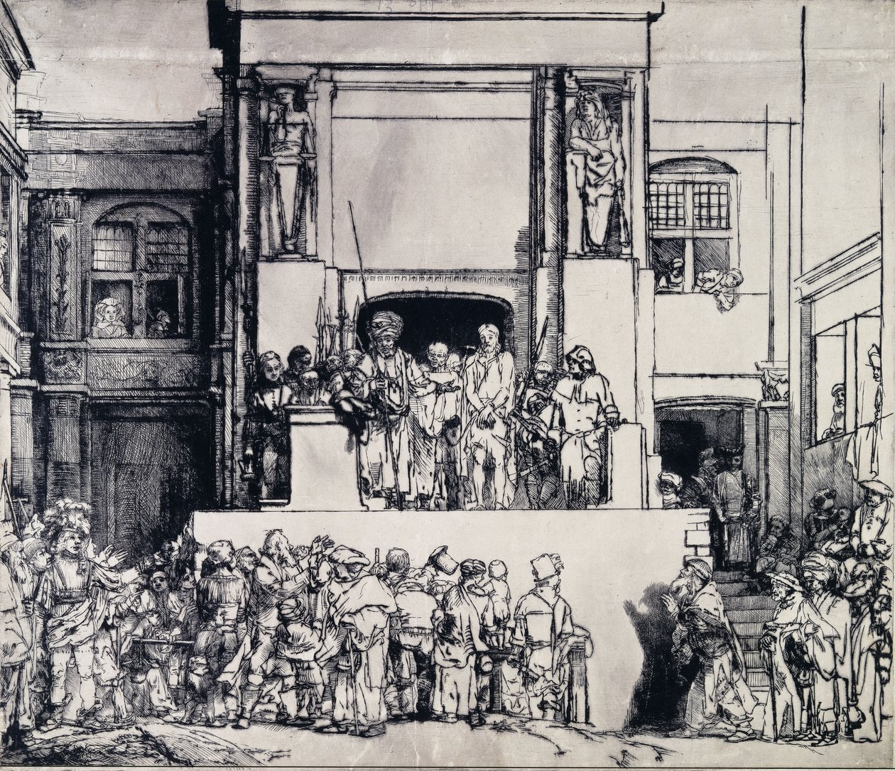 Krisztus bemutatott a népnek, 1655 alkotó: Rembrandt van Rijn