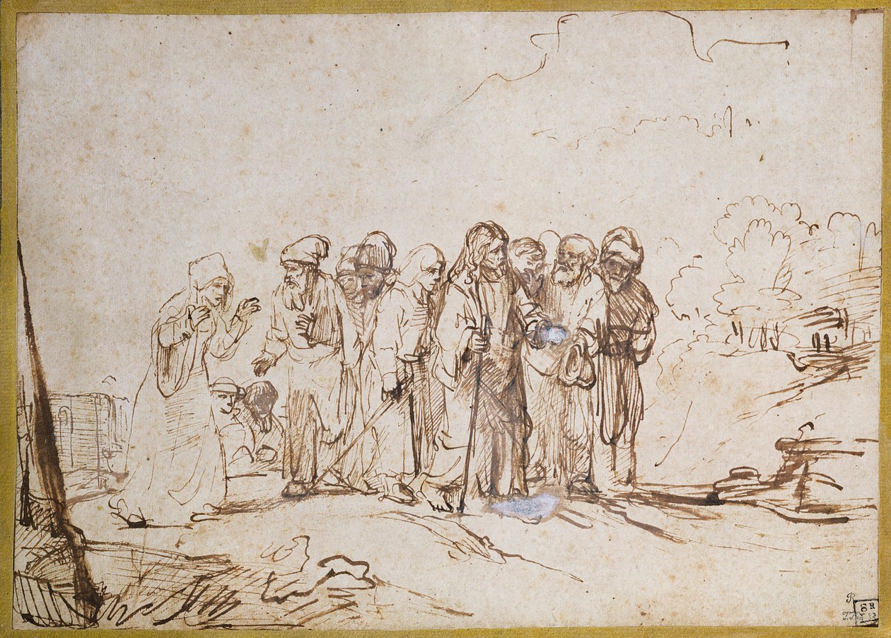 Krisztus és a kánaáni nő alkotó: Rembrandt van Rijn