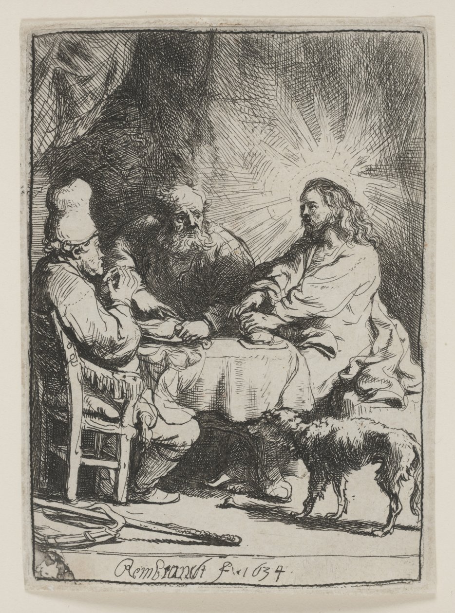 Krisztus Emmausban: A kisebb tányér alkotó: Rembrandt van Rijn