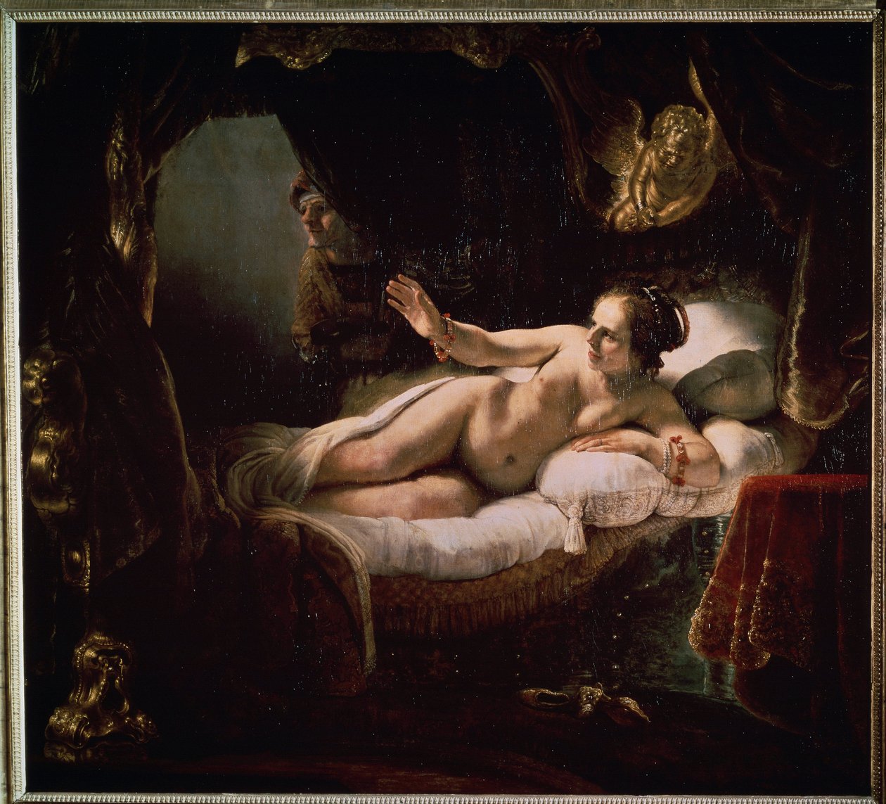 ""Danae"". Görög mitológia: Zeusz aranyérmezápor formájában mutatja be magát Danaének, hogy elcsábítsa. Harmenszoon van Rijn, Rembrandt festménye (1606-1669) alkotó: Rembrandt Harmensz. van Rijn