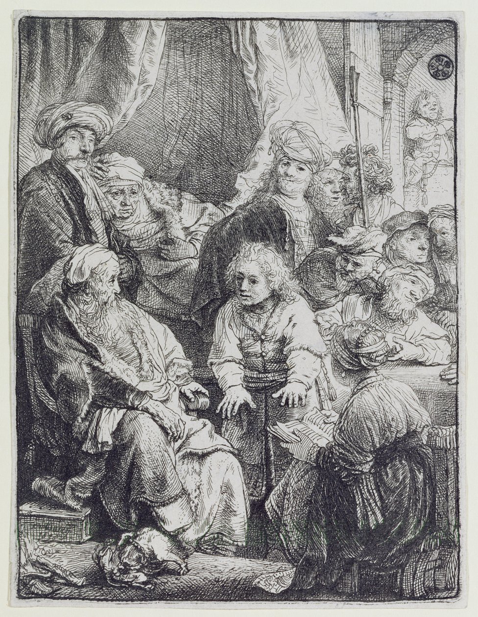 József meséli az álmait (rézkarc) alkotó: Rembrandt van Rijn