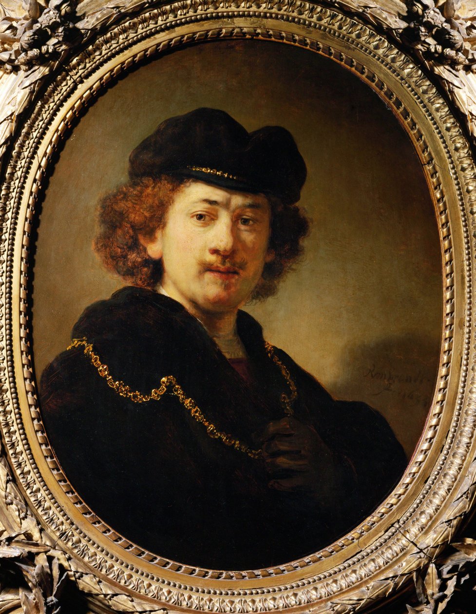 A művész portréja sapkával és aranylánccal alkotó: Rembrandt Harmensz. van Rijn