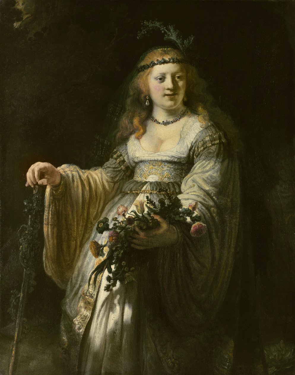 Saskia van Uylenburgh árkádiai jelmezben alkotó: Rembrandt van Rijn