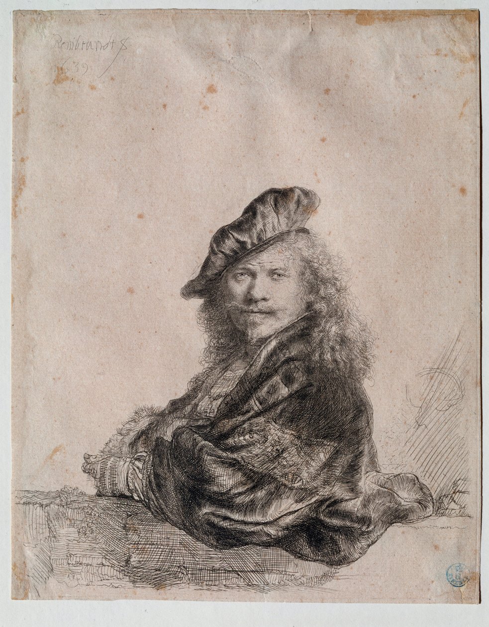 Önarckép (önarckép) Rembrandt Harmenszoon van Rijn (1606-1669) festménye 1639 Méret: 207x164 cm Gabinetto Disegni e Stampe, Uffizi (Irodák) Firenze alkotó: Rembrandt van Rijn