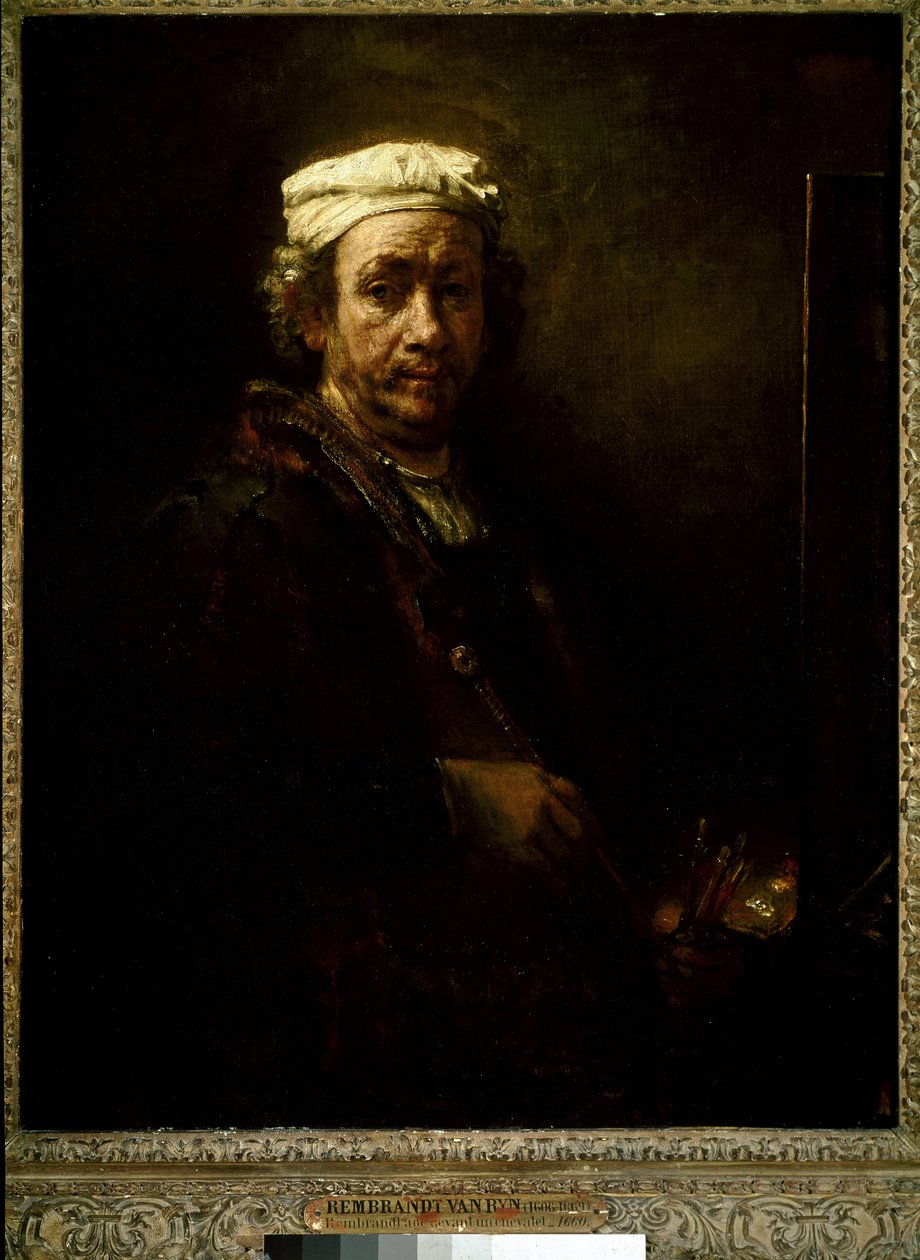 Önarckép a festőállványon. (olajfestmény alkotó: Rembrandt van Rijn