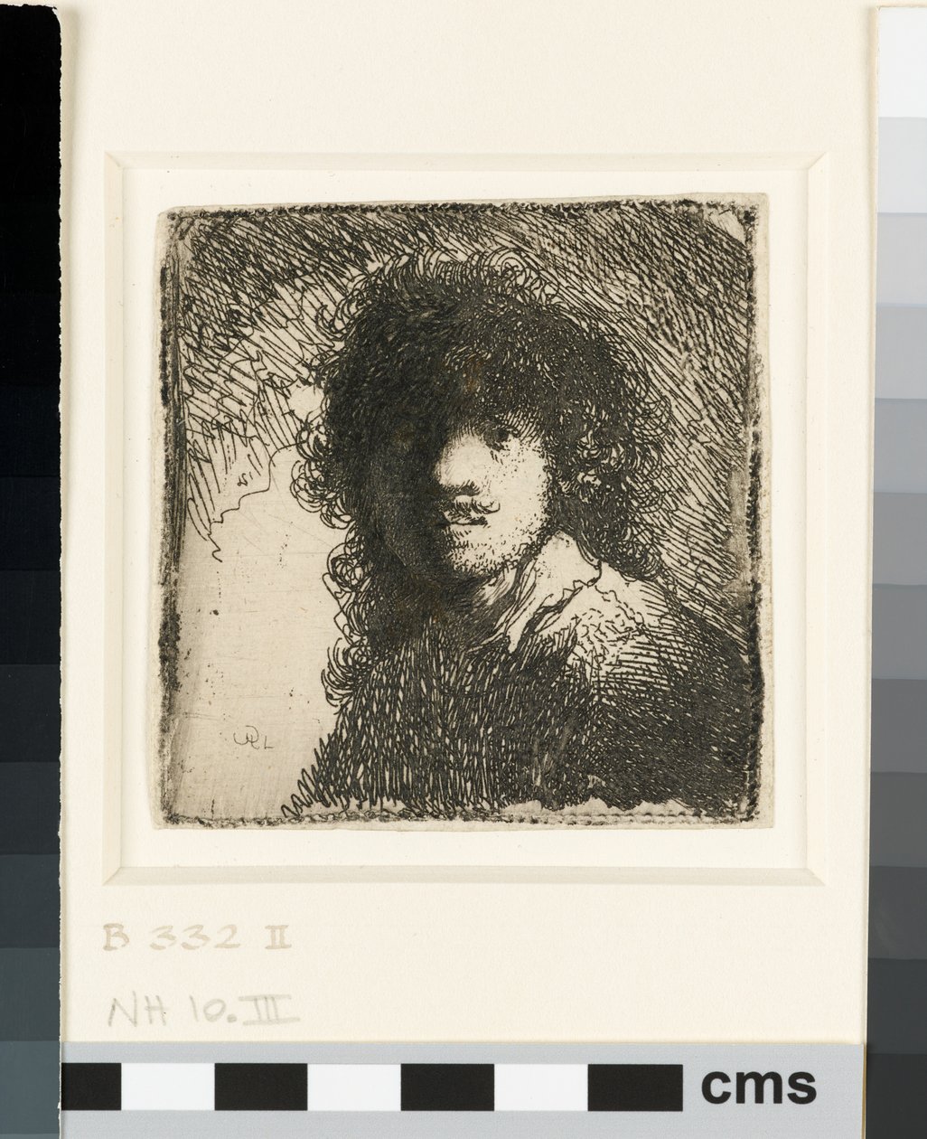 Önarckép csupasz fejjel: mellszobor, 1629 körül (rézkarc) alkotó: Rembrandt van Rijn