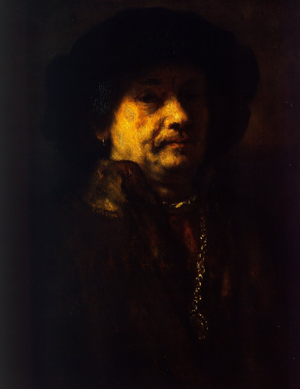 Önarckép bundában, arany lánccal és fülbevalóval alkotó: Rembrandt Harmensz. van Rijn