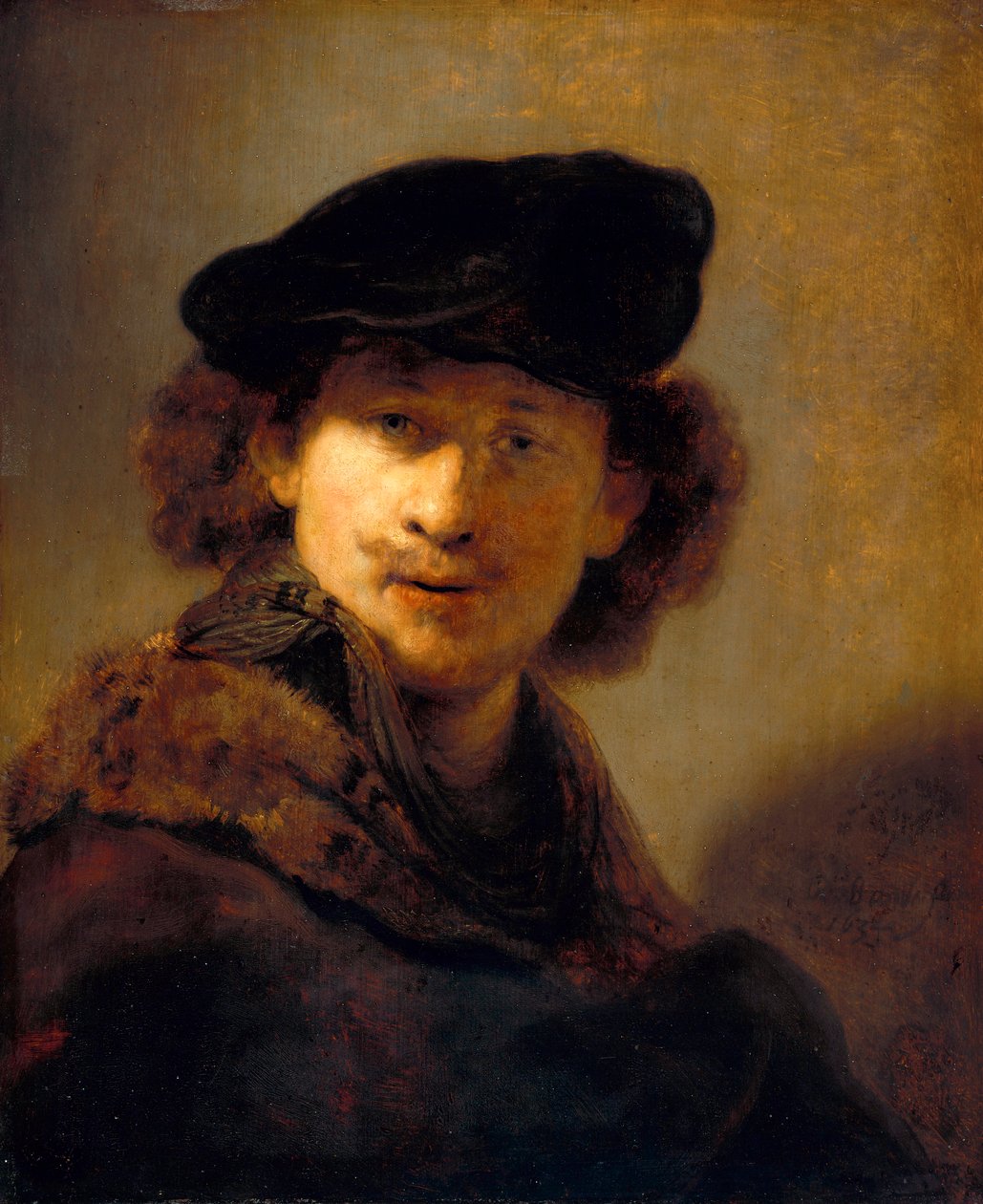 Önarckép bársony sapkával alkotó: Rembrandt van Rijn