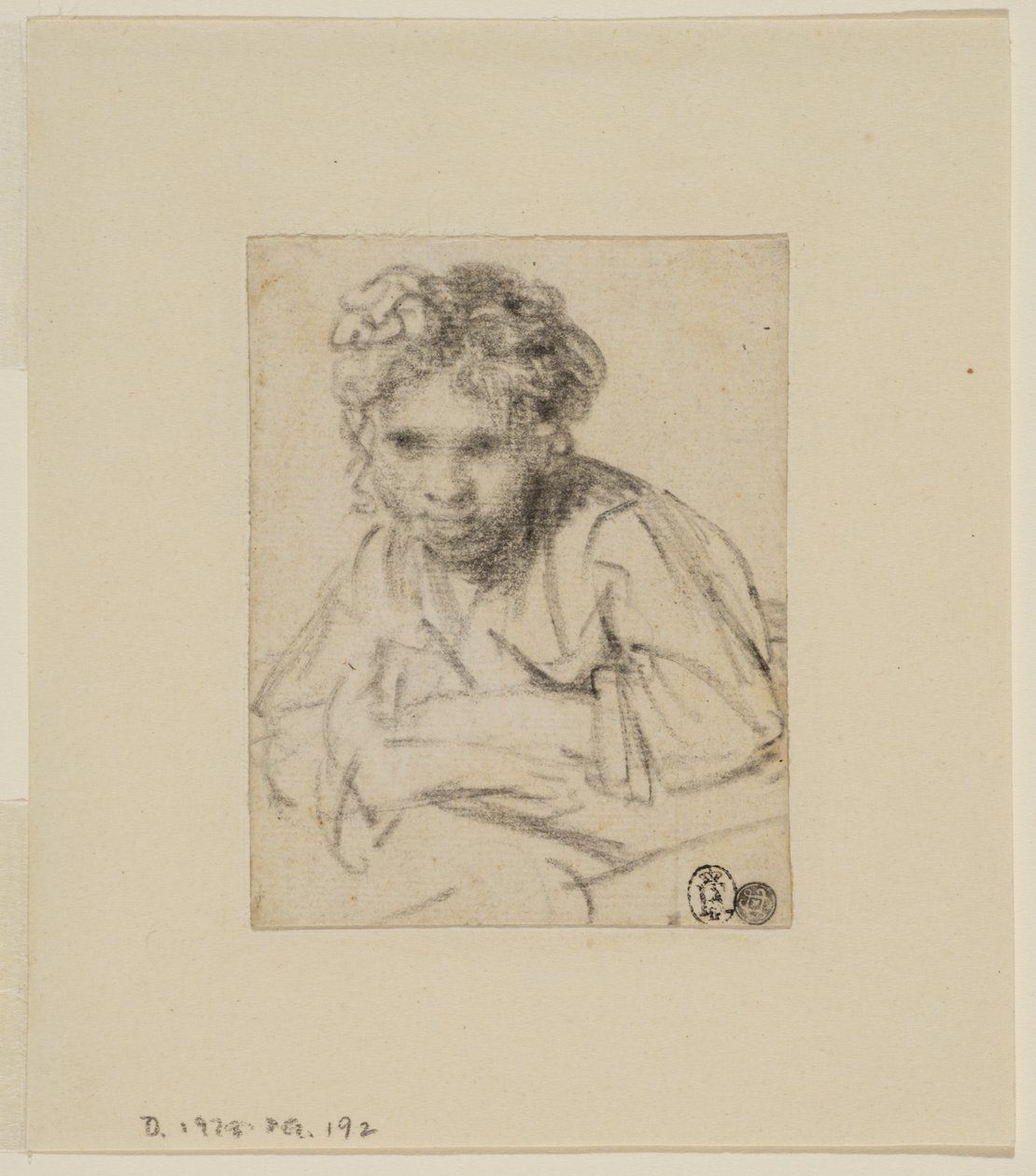 Tanulmány az "Egy lány az ablakban" című festményhez, 1645 előtt (grafit papíron) alkotó: Rembrandt van Rijn