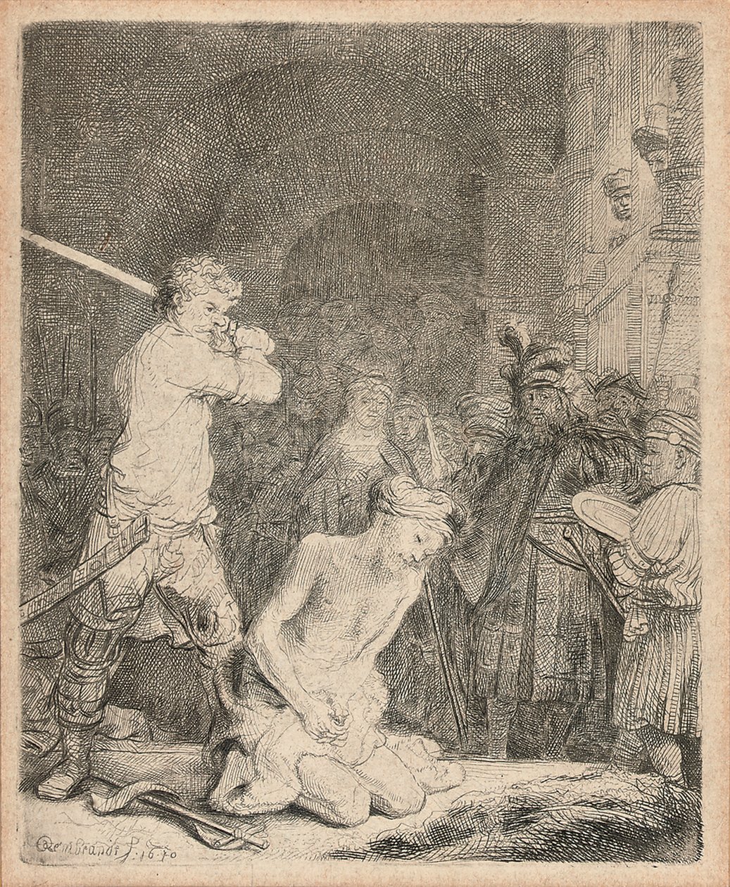 Keresztelő János lefejezése, 1640 alkotó: Rembrandt van Rijn