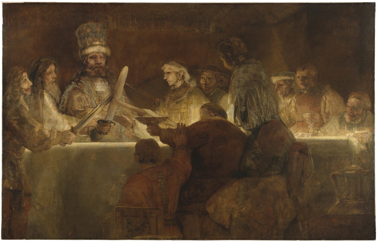 A bataviak összeesküvése Claudius Civilis alatt, 1666 körül (olaj, vászon) alkotó: Rembrandt van Rijn