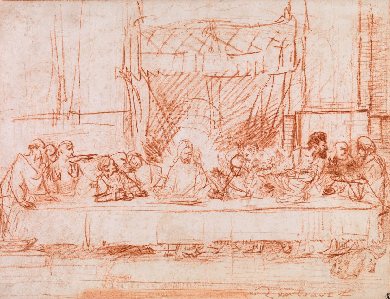 Az utolsó vacsora, Leonardo da Vinci után alkotó: Rembrandt van Rijn