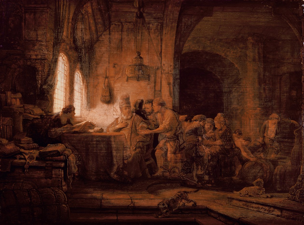 Példabeszéd a munkásokról a szőlőben alkotó: Rembrandt van Rijn