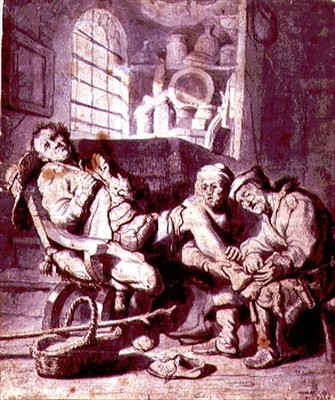 Kificamodott láb (toll és tinta, akvarell papíron) alkotó: Rembrandt Harmensz. van Rijn