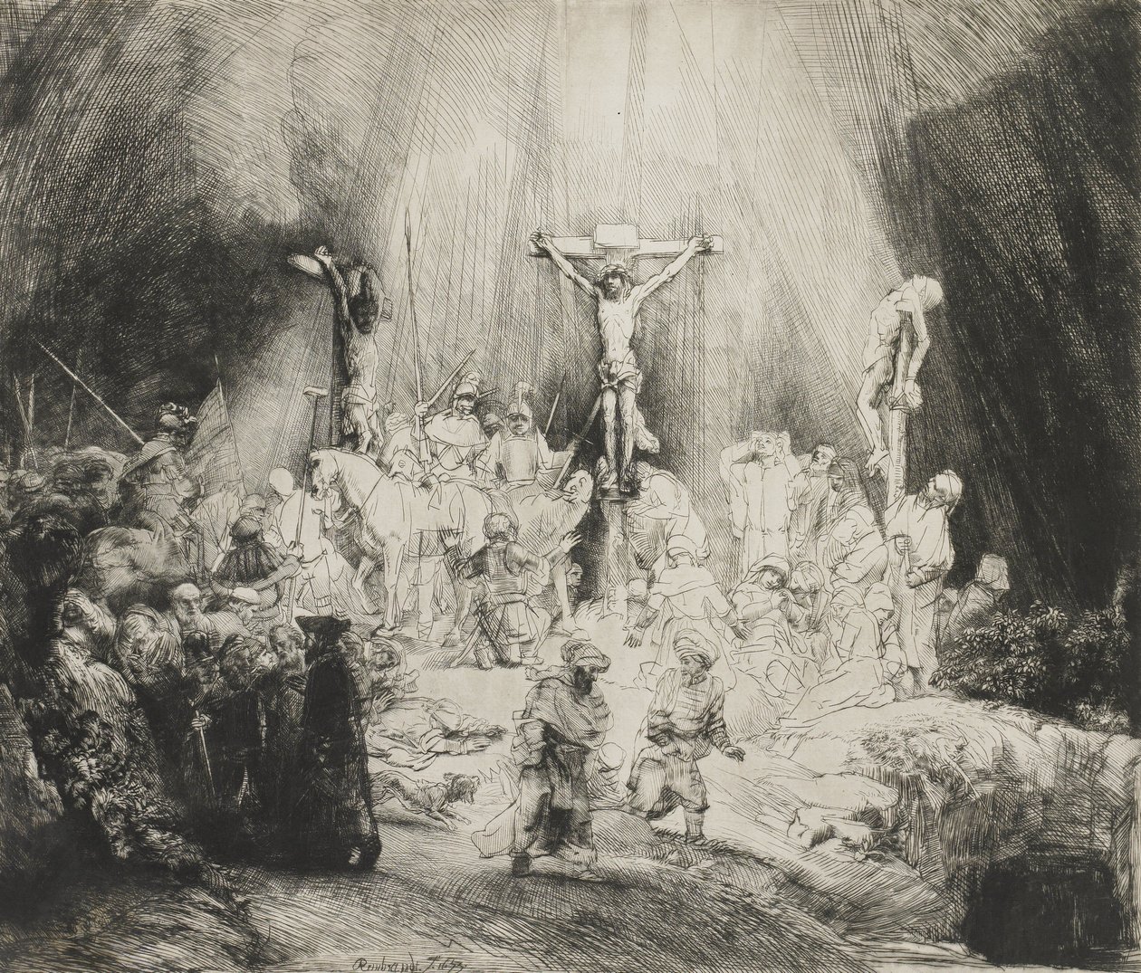 A három kereszt alkotó: Rembrandt van Rijn