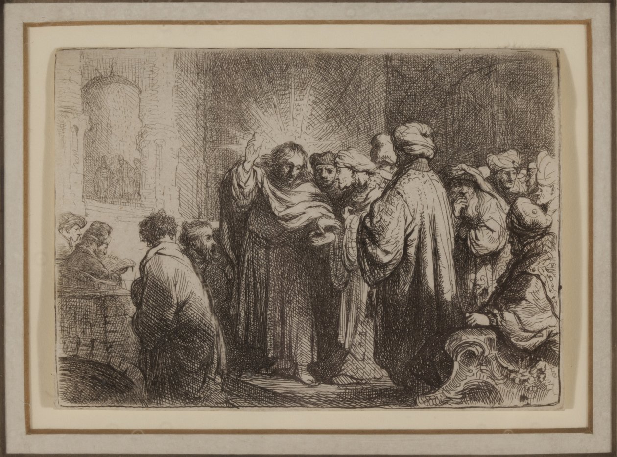 The Tribute Money, 1635 körül (rézkarc) alkotó: Rembrandt van Rijn