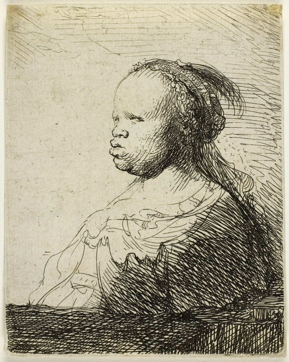 The White Negress, 1630 körül (rézkarc papírra) alkotó: Rembrandt Harmensz. van Rijn
