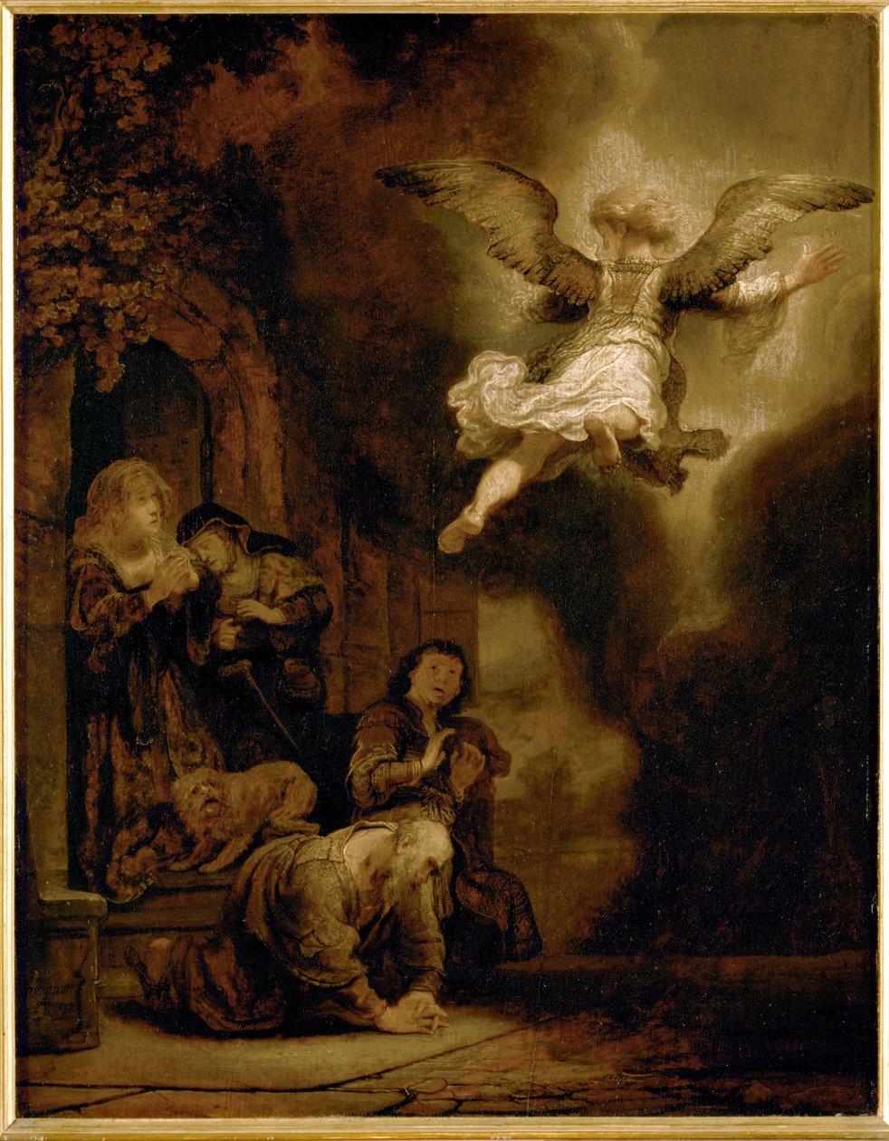 Rafael arkangyal elhagyja Tóbiás családját ... alkotó: Rembrandt Harmensz. van Rijn