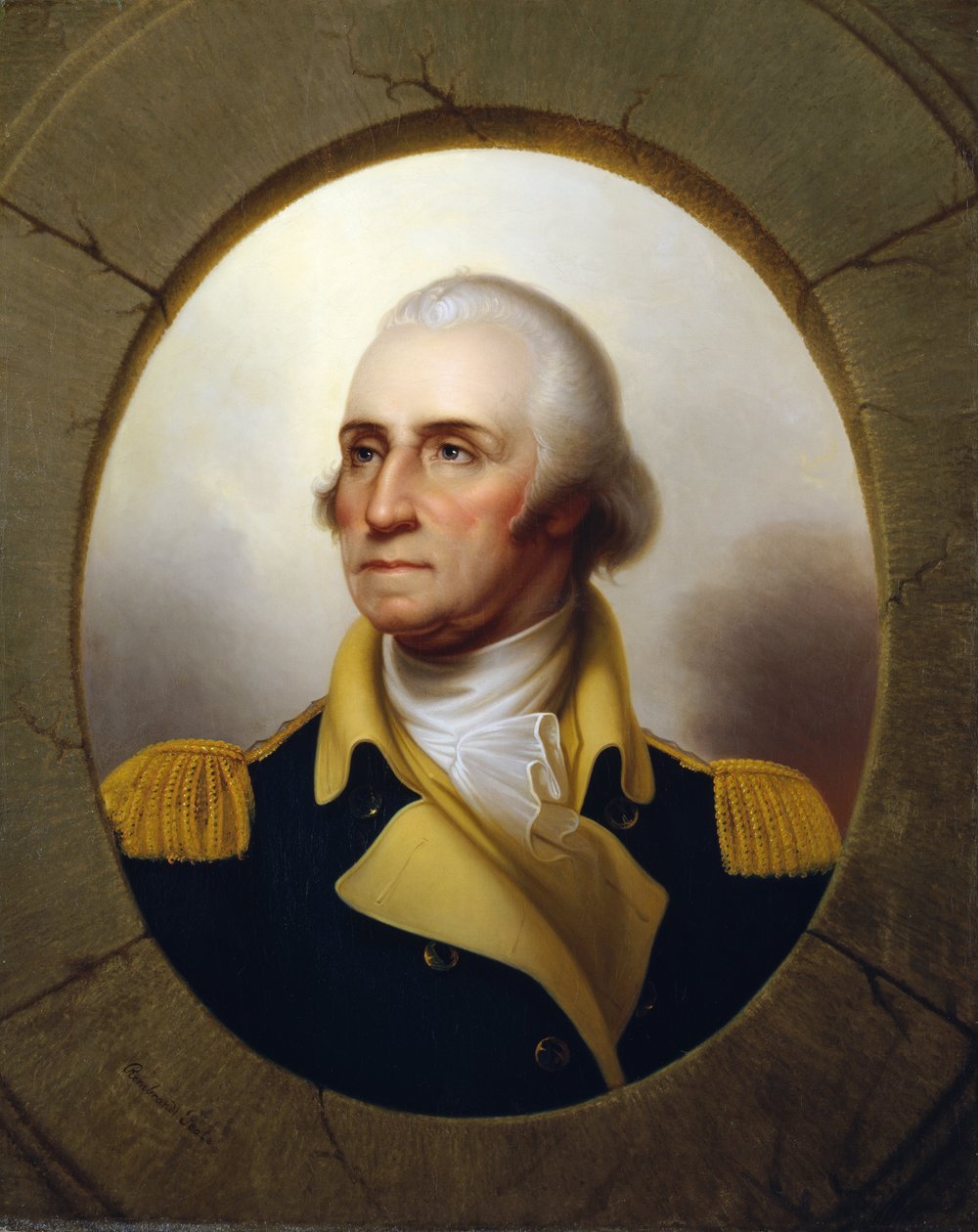 George Washington (kerek ablakos típus) alkotó: Rembrandt Peale