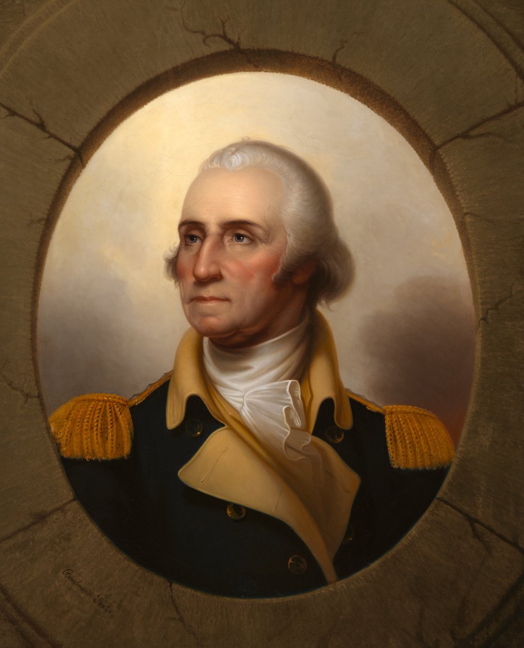 George Washington (kerek ablakos típus) alkotó: Rembrandt Peale