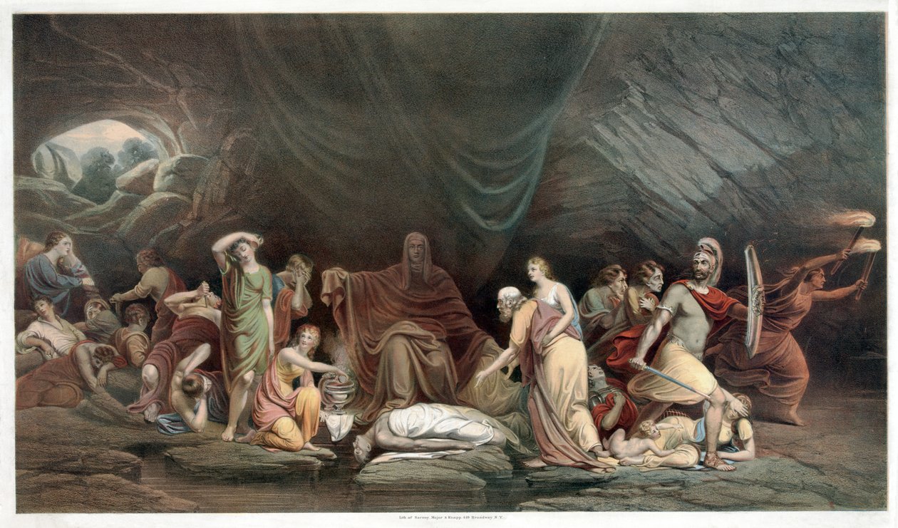 A Halál udvara, kocsma. 1859 (színes litó) alkotó: Rembrandt Peale