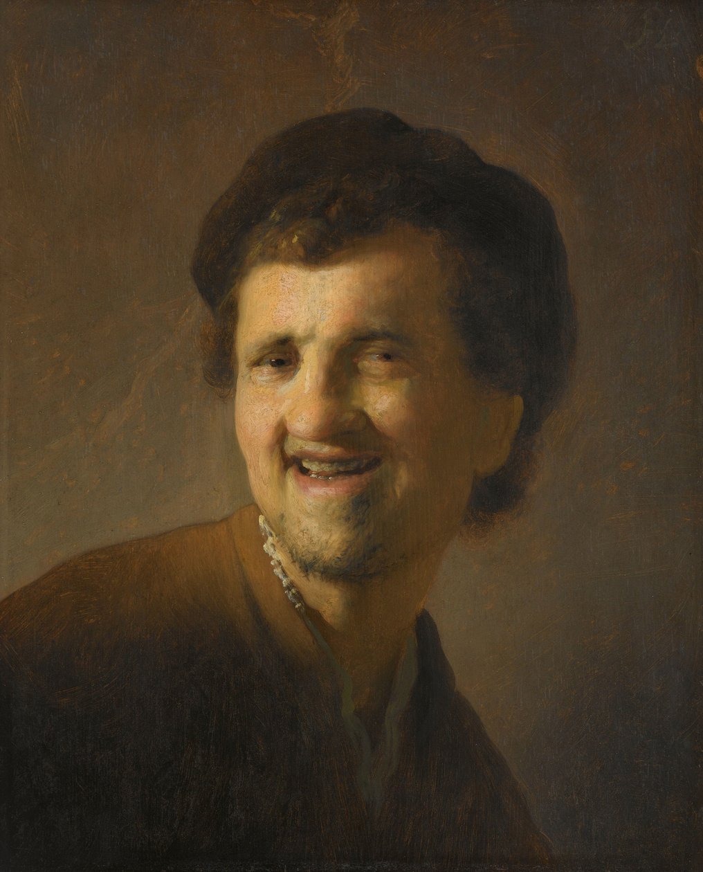 Nevető fiatalember Egy nevető fiatalember mellszobra alkotó: Rembrandt van Rijn (circle of)