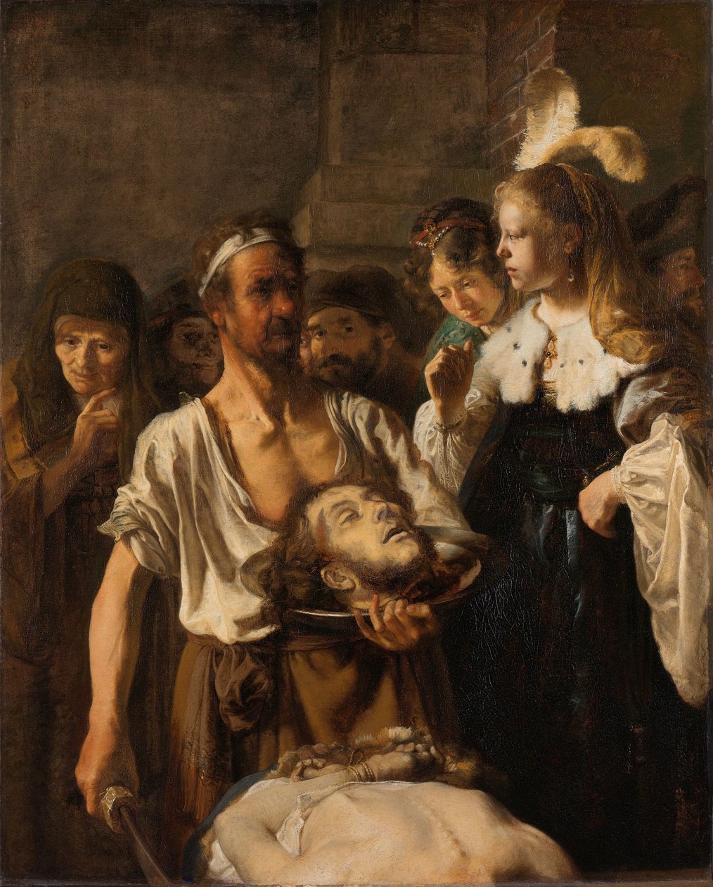 Salome átveszi Keresztelő János fejét alkotó: Rembrandt van Rijn (circle of)