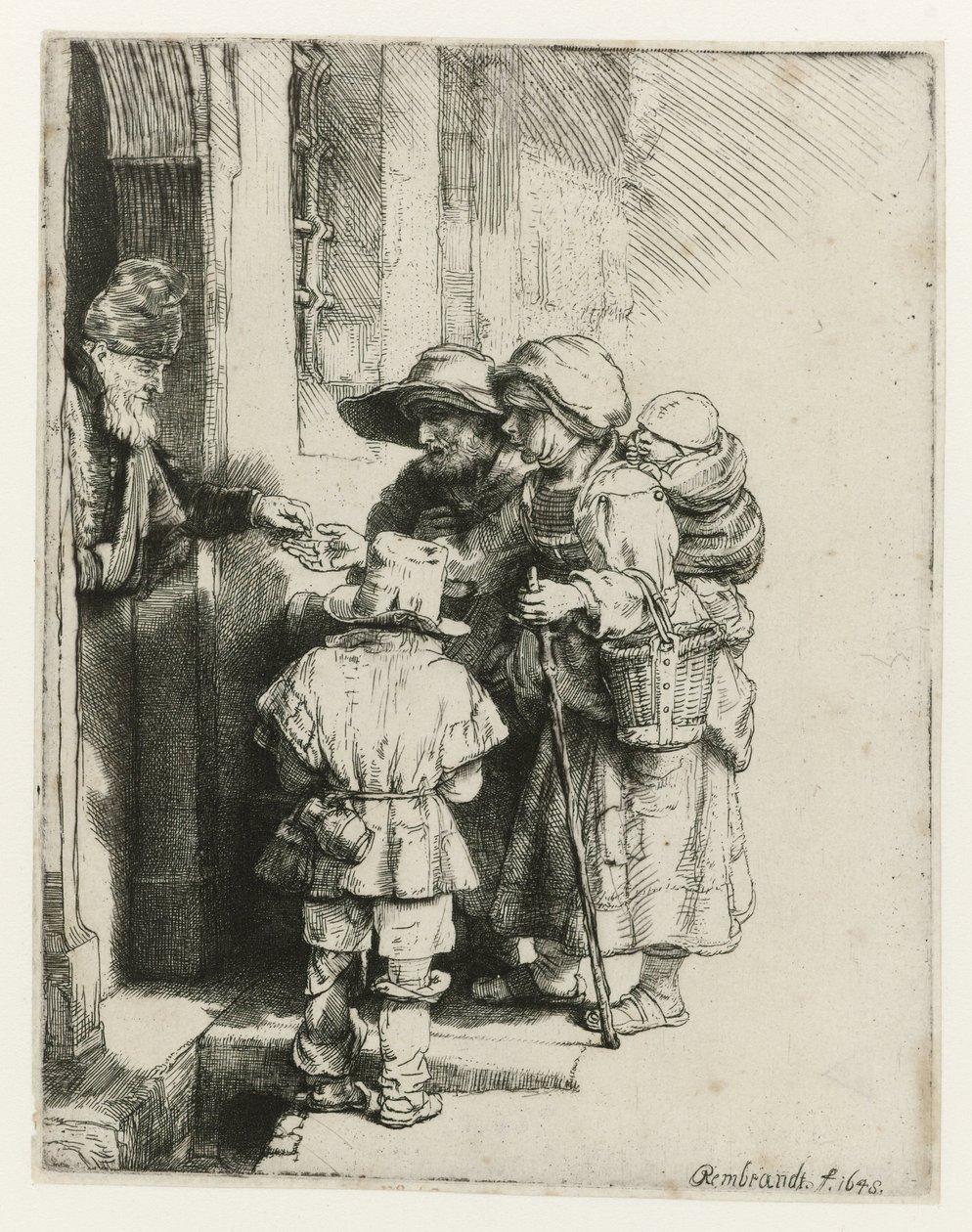 Egy vak őrült játékos és családja Egy vak huncut játékos és alamizsnát kapó családja alkotó: Rembrandt van Rijn