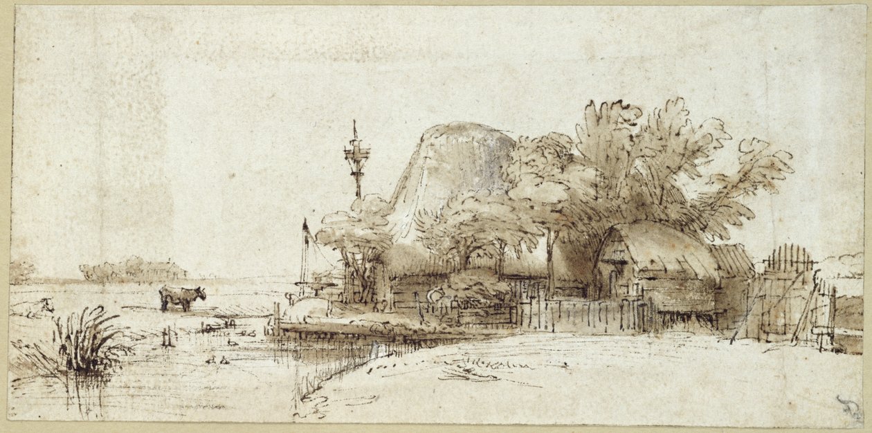 Tanya a patak mellett alkotó: Rembrandt van Rijn