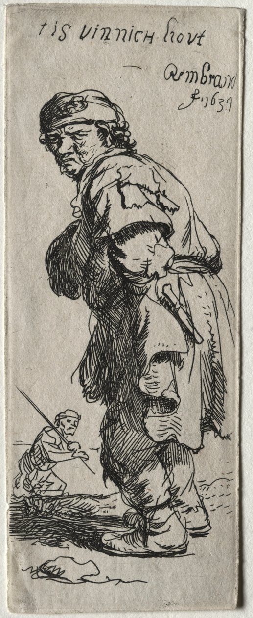 Egy paraszt kiált: "nagyon hideg van" alkotó: Rembrandt van Rijn